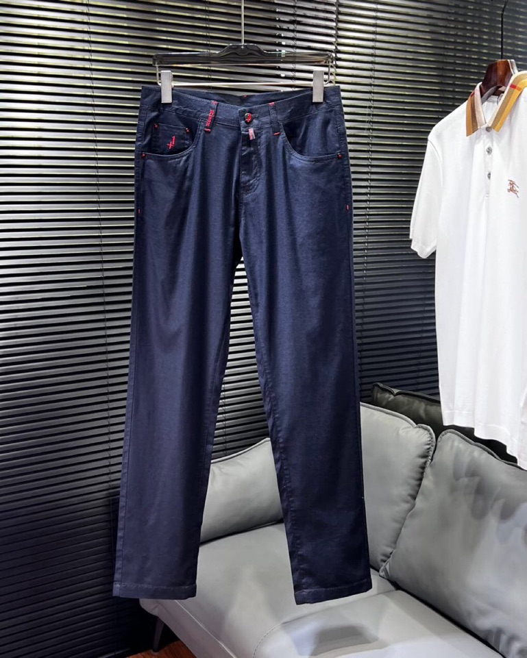 🔥Kiton 奇顿2025ss 春夏新品男士经典直筒 亚麻混纺五袋裤休闲裤， 高奢内敛低调，轻松驾驭不挑