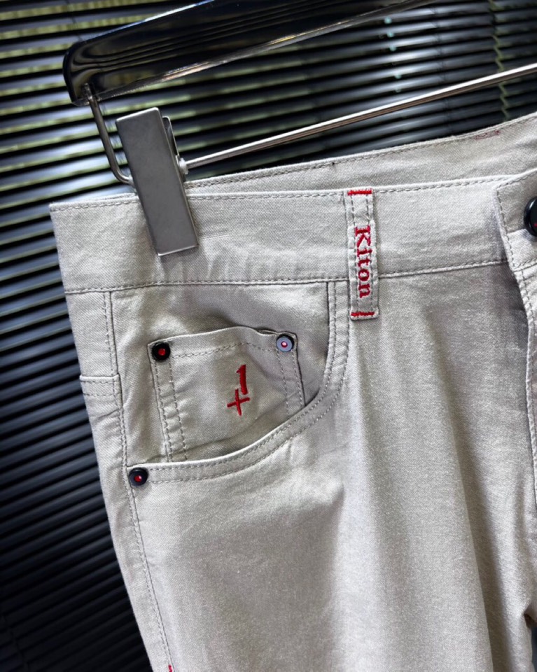 🔥Kiton 奇顿2025ss 春夏新品男士经典直筒 亚麻混纺五袋裤休闲裤， 高奢内敛低调，轻松驾驭不挑