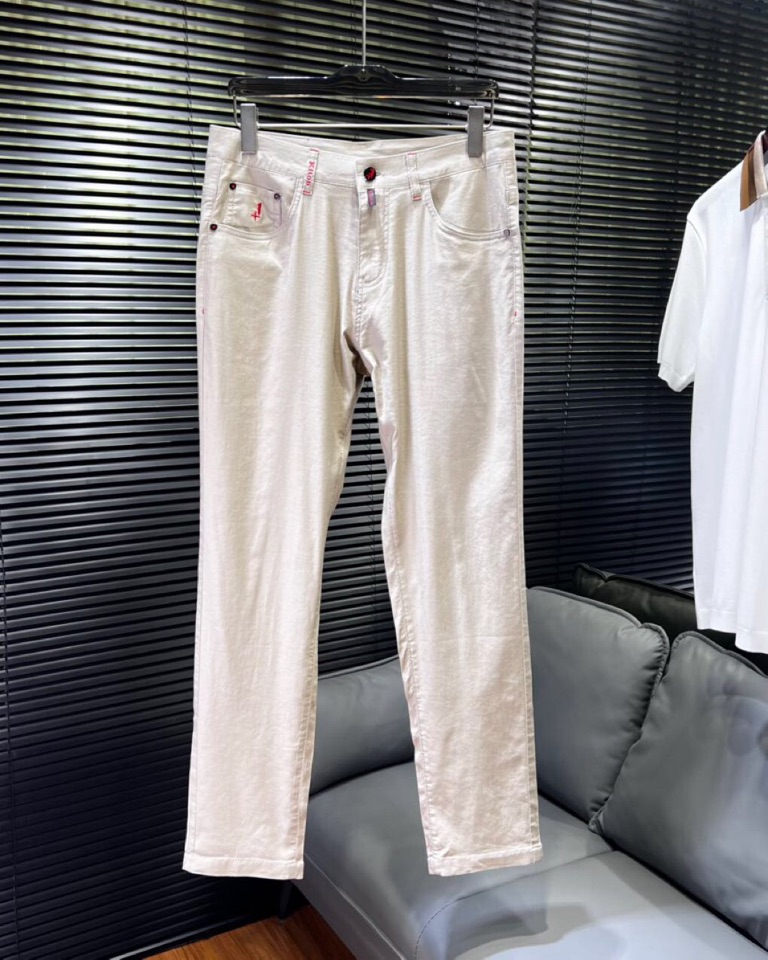 🔥Kiton 奇顿2025ss 春夏新品男士经典直筒 亚麻混纺五袋裤休闲裤， 高奢内敛低调，轻松驾驭不挑