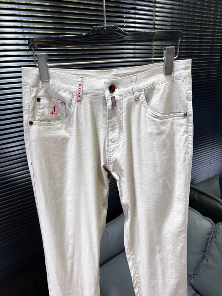 🔥Kiton 奇顿2025ss 春夏新品男士经典直筒 亚麻混纺五袋裤休闲裤， 高奢内敛低调，轻松驾驭不挑