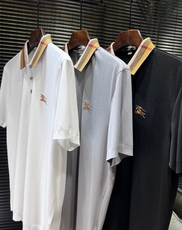 🔥Burberry 巴宝莉2025ss 春夏新品男士棉质 针织短袖翻领T恤POLO衫， 高奢内敛低调，轻