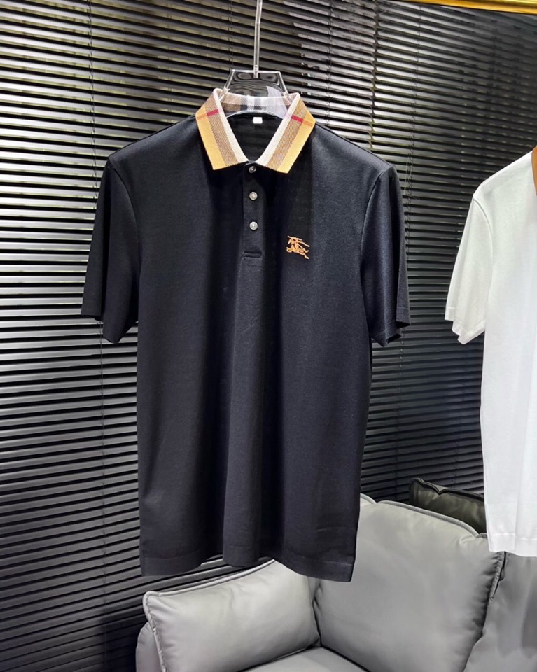 🔥Burberry 巴宝莉2025ss 春夏新品男士棉质 针织短袖翻领T恤POLO衫， 高奢内敛低调，轻