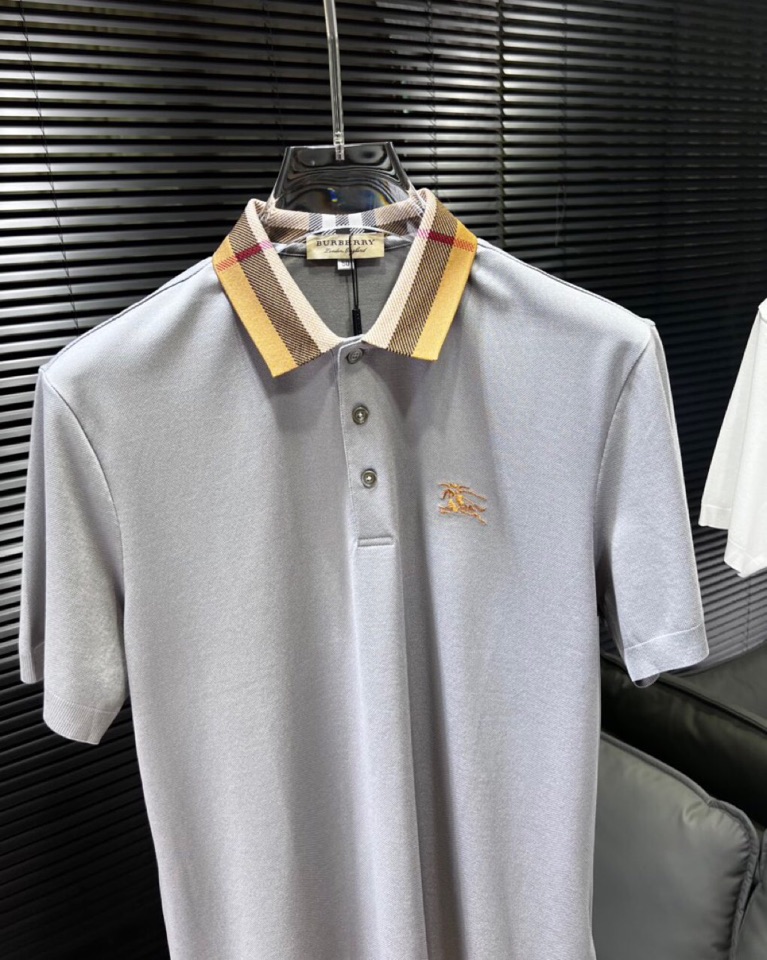 🔥Burberry 巴宝莉2025ss 春夏新品男士棉质 针织短袖翻领T恤POLO衫， 高奢内敛低调，轻