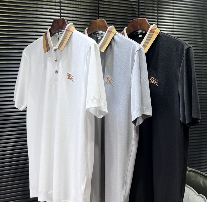 🔥Burberry 巴宝莉2025ss 春夏新品男士棉质 针织短袖翻领T恤POLO衫， 高奢内敛低调，轻