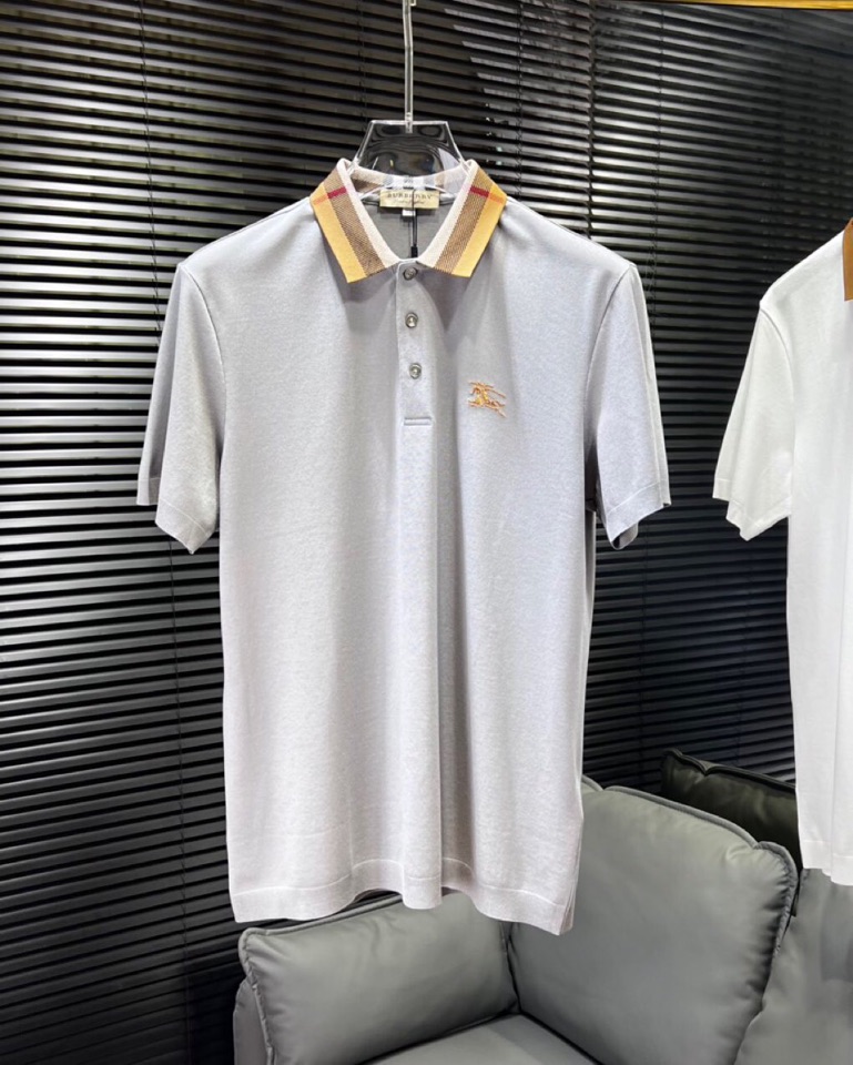 🔥Burberry 巴宝莉2025ss 春夏新品男士棉质 针织短袖翻领T恤POLO衫， 高奢内敛低调，轻
