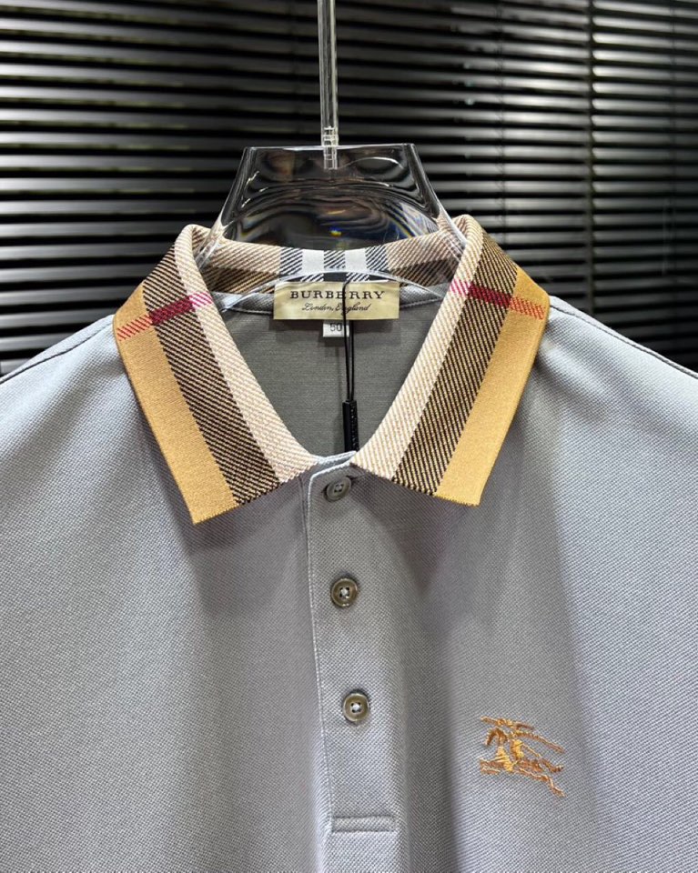 🔥Burberry 巴宝莉2025ss 春夏新品男士棉质 针织短袖翻领T恤POLO衫， 高奢内敛低调，轻