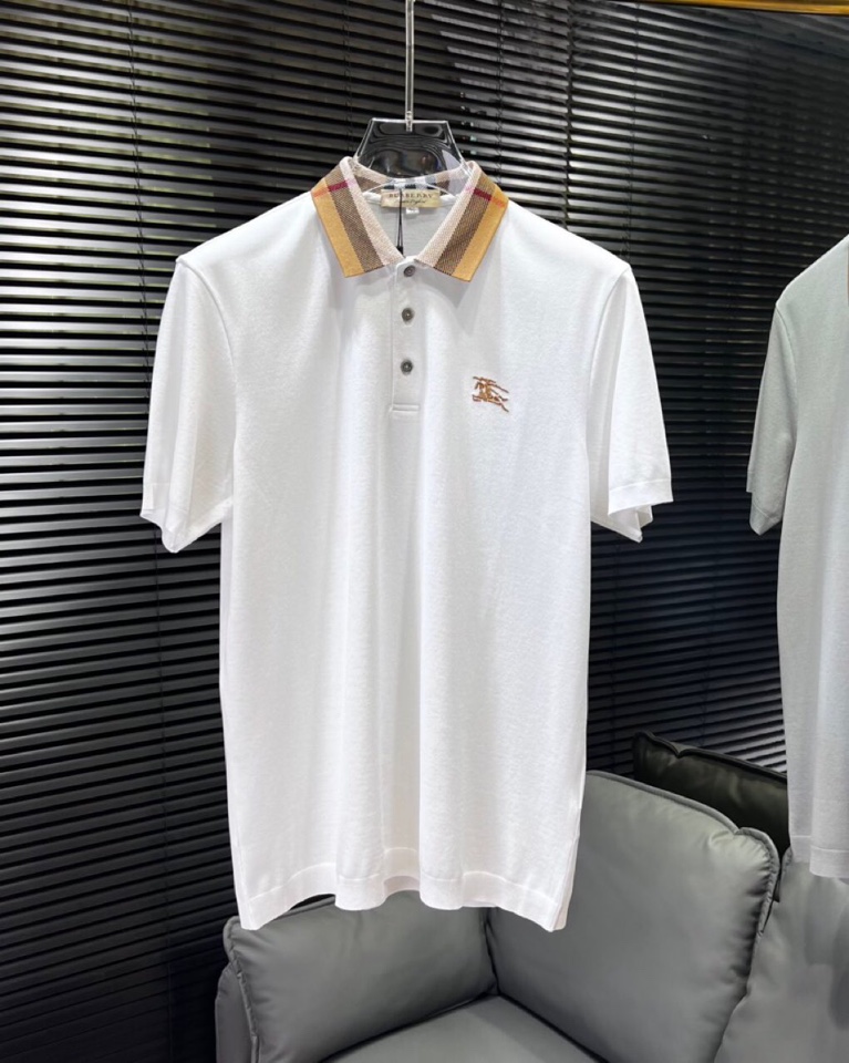 🔥Burberry 巴宝莉2025ss 春夏新品男士棉质 针织短袖翻领T恤POLO衫， 高奢内敛低调，轻