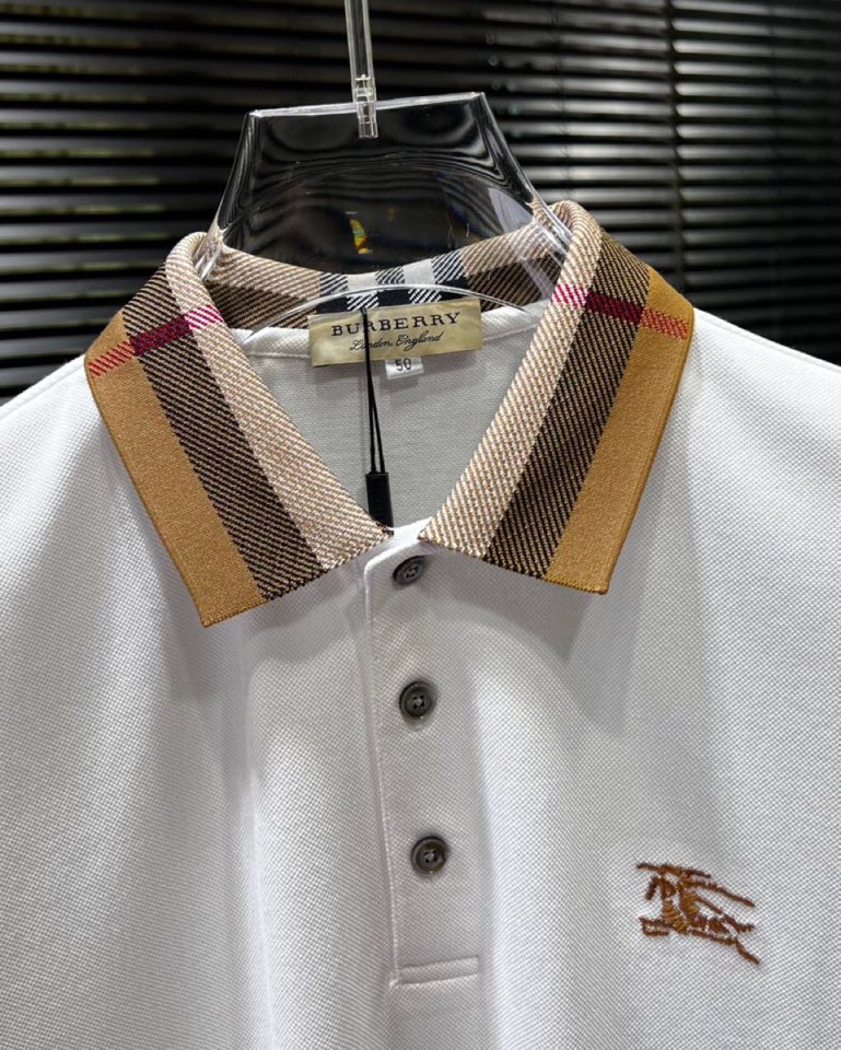 🔥Burberry 巴宝莉2025ss 春夏新品男士棉质 针织短袖翻领T恤POLO衫， 高奢内敛低调，轻