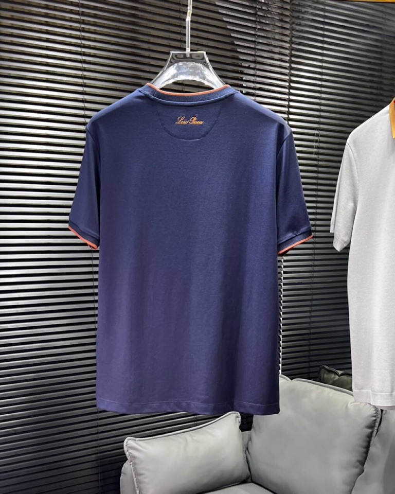🔥Loro Piana 诺悠翩雅lP。 1995ss 春夏新品\n男士棉质针织短袖圆领T恤衫， 高奢内敛