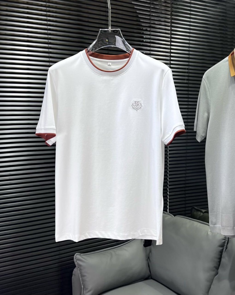 🔥Loro Piana 诺悠翩雅lP。 1995ss 春夏新品\n男士棉质针织短袖圆领T恤衫， 高奢内敛