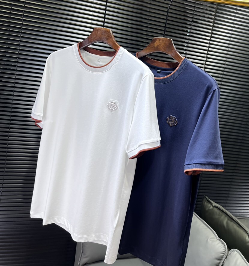 🔥Loro Piana 诺悠翩雅lP。 1995ss 春夏新品\n男士棉质针织短袖圆领T恤衫， 高奢内敛