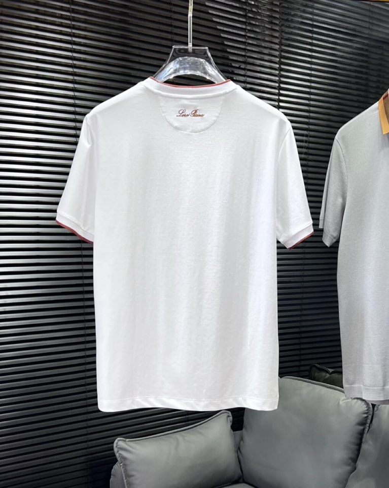 🔥Loro Piana 诺悠翩雅lP。 1995ss 春夏新品\n男士棉质针织短袖圆领T恤衫， 高奢内敛