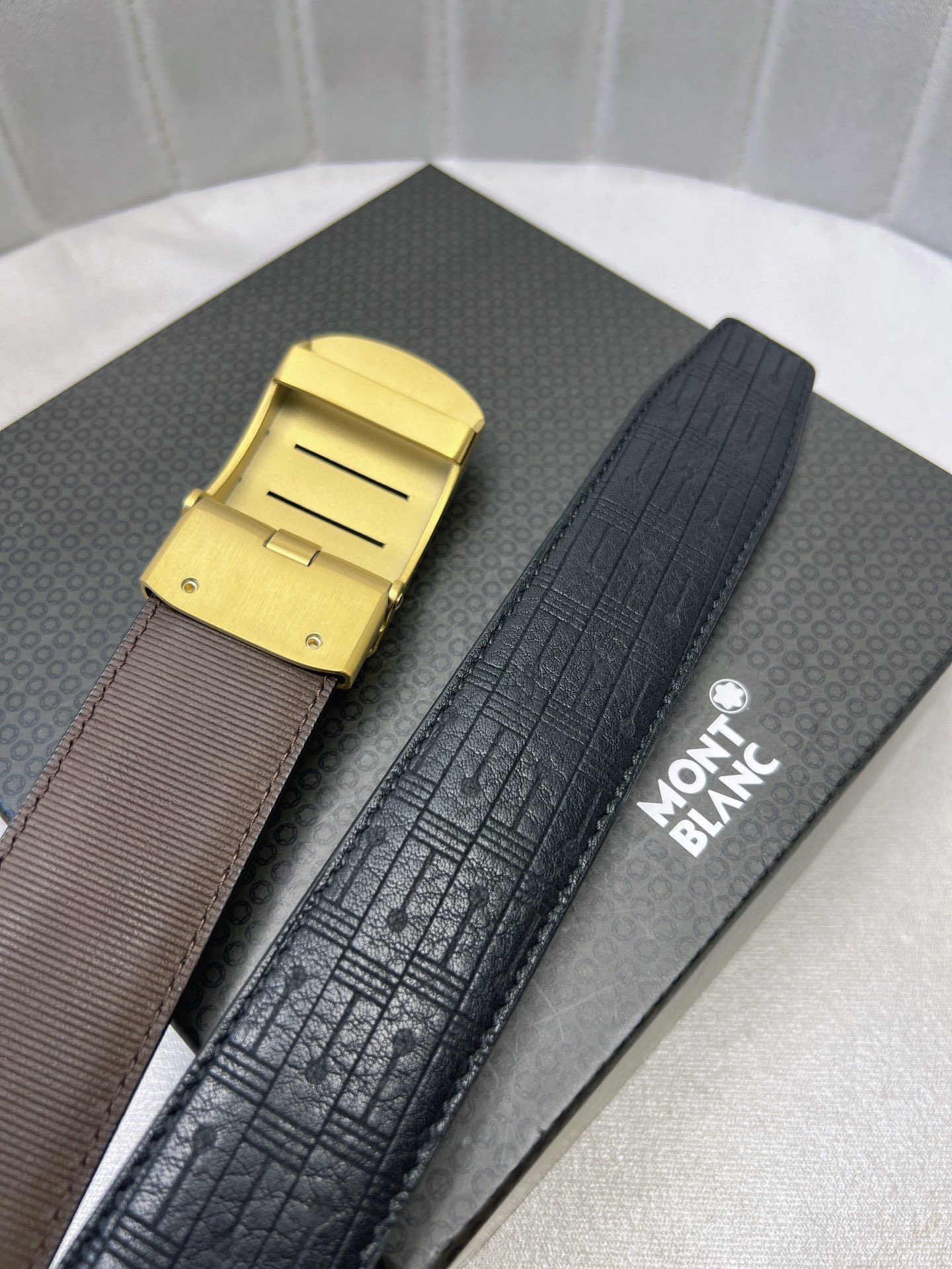 Italian Imported Cattle Belt with Automatic One-Headed Oxen-Skin Stripes - 图片 6