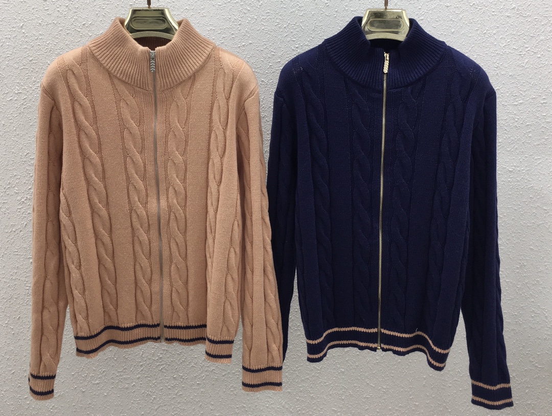NO:440981,032-1 POLO autumn and winter new large twisted rope long sleeve zipper cardigan SML baolan, shrimp red, alexander wang19860909032-1 POLO 秋冬新款大扭绳长袖拉链开衫 SML 宝兰色,虾红色,,alexander wang,Women's clothing