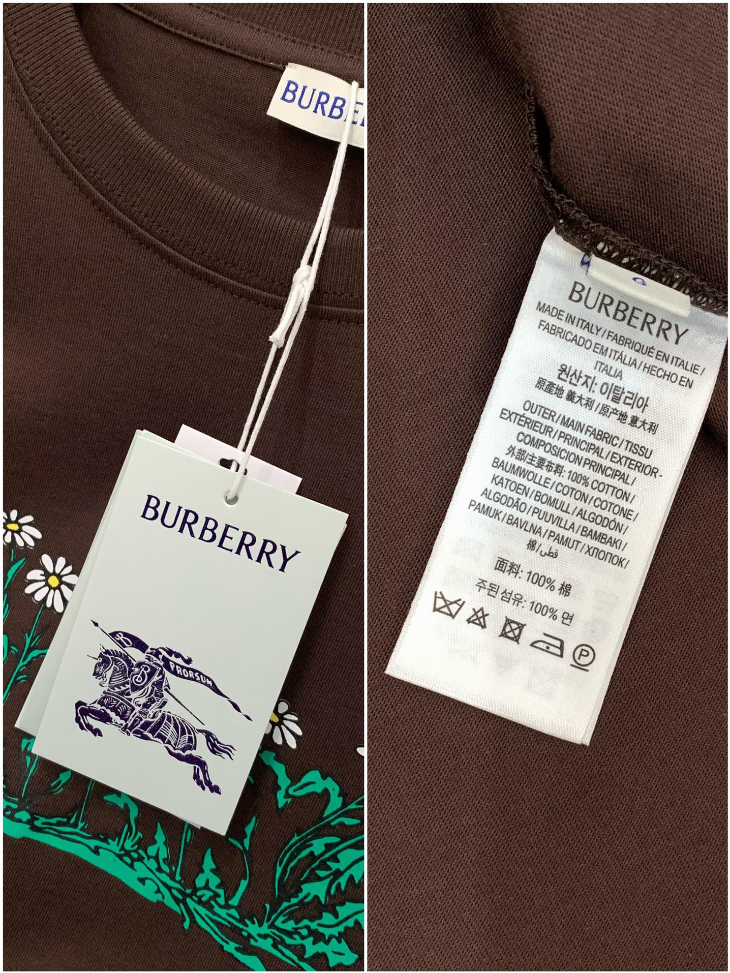 ，Burberry 巴宝莉，2025夏季最新品，专柜同步有售，原单狠货，时尚休闲圆领短袖T恤，进口原版面