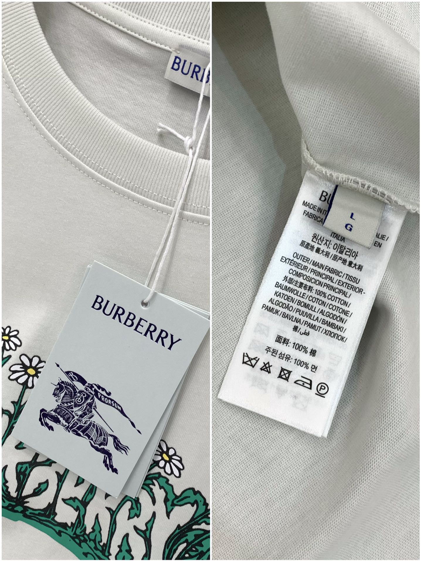 ，Burberry 巴宝莉，2025夏季最新品，专柜同步有售，原单狠货，时尚休闲圆领短袖T恤，进口原版面