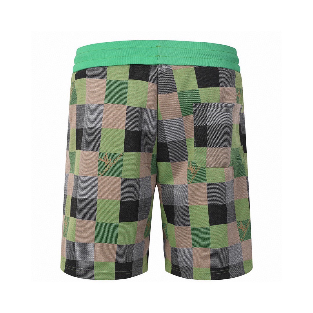 路易威登/Louis Vuitton 夏季新款 经典棋盘格休闲短裤 咖色/绿色-莆田鞋,莆田鞋货源,高仿鞋,高仿鞋货源,安福档口,莆田高仿鞋,莆田鞋批发,高仿鞋批发,莆田高仿运动鞋,高仿运动鞋,莆田运动鞋 路易威登/Louis Vuitton 夏季新款 经典棋盘格休闲短裤 咖色/绿色