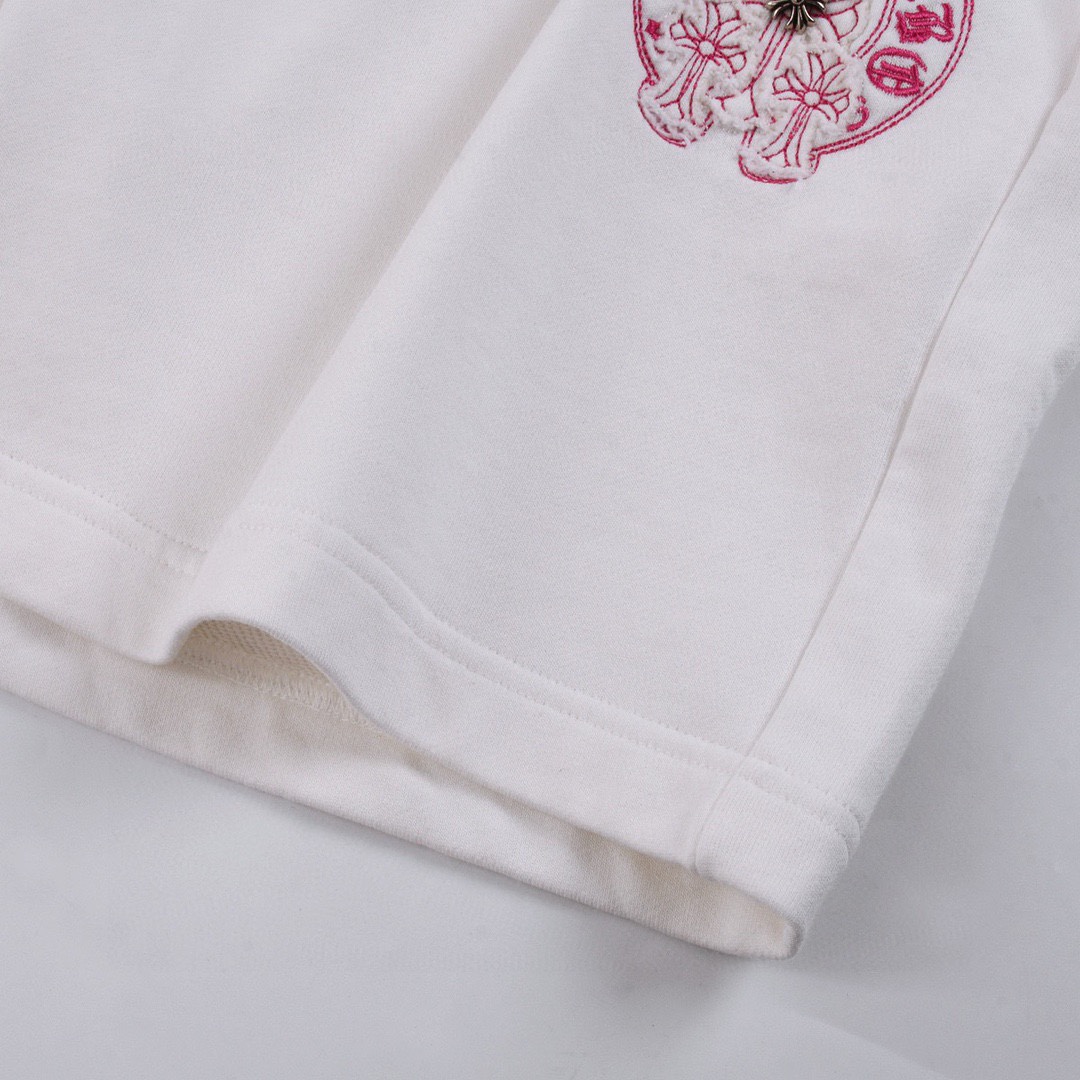 克罗心/Chrome Hearts 夏季新款 马蹄十字架刺绣休闲短裤 黑色/白色-莆田鞋,莆田鞋货源,高仿鞋,高仿鞋货源,安福档口,莆田高仿鞋,莆田鞋批发,高仿鞋批发,莆田高仿运动鞋,高仿运动鞋,莆田运动鞋 克罗心/Chrome Hearts 夏季新款 马蹄十字架刺绣休闲短裤 黑色/白色