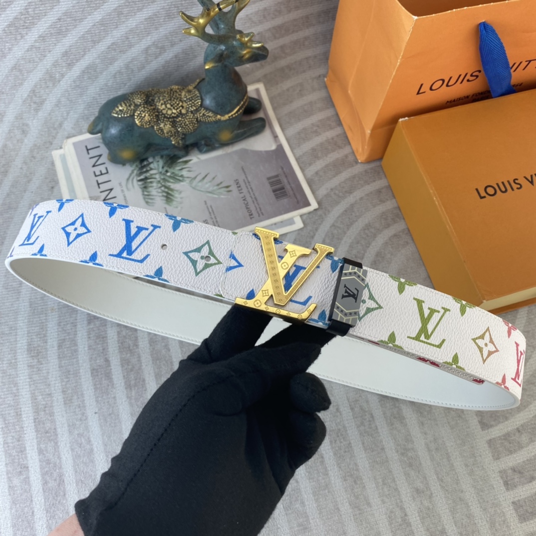 LV💕 特种皮腰带系列 ，原厂五金精品不锈钢扣，手感柔软舒适 宽3.8CM。