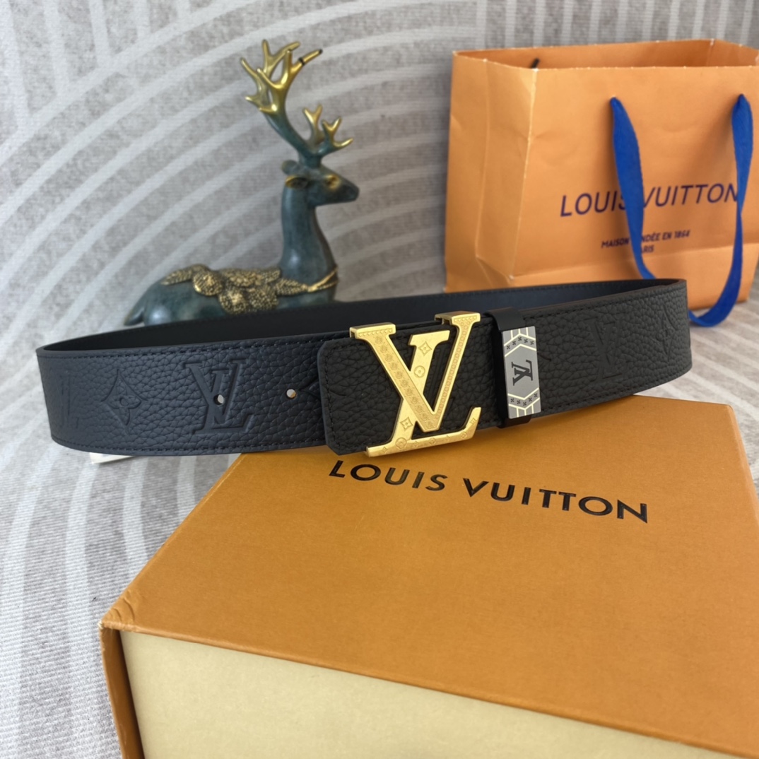 LV💕 特种皮腰带系列 ，原厂五金精品不锈钢扣，手感柔软舒适 宽3.8CM。