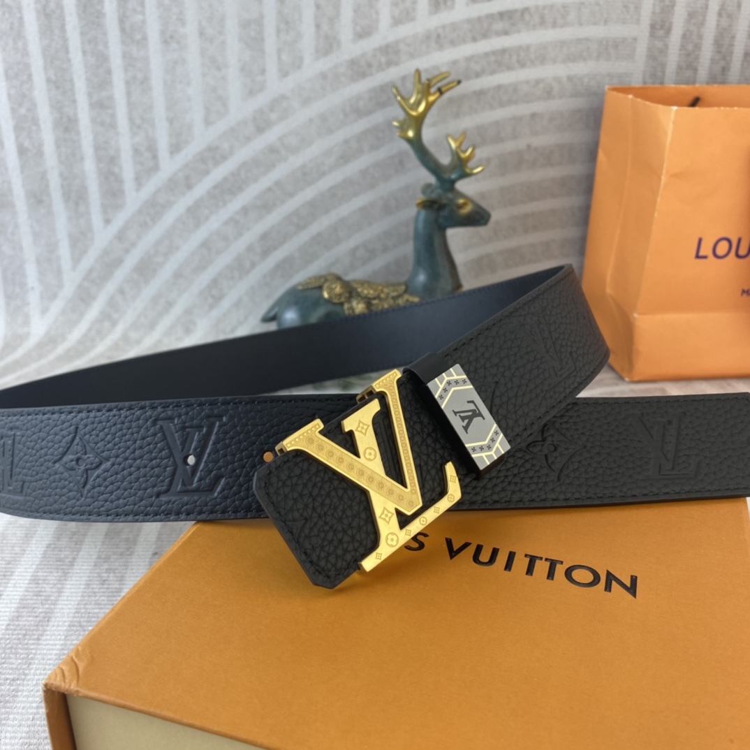 LV💕 特种皮腰带系列 ，原厂五金精品不锈钢扣，手感柔软舒适 宽3.8CM。
