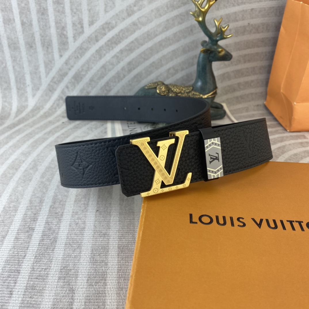 LV💕 特种皮腰带系列 ，原厂五金精品不锈钢扣，手感柔软舒适 宽3.8CM。