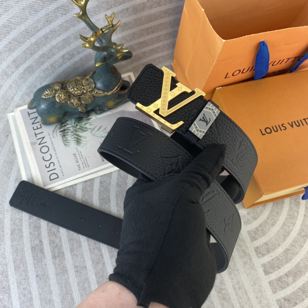 LV💕 特种皮腰带系列 ，原厂五金精品不锈钢扣，手感柔软舒适 宽3.8CM。