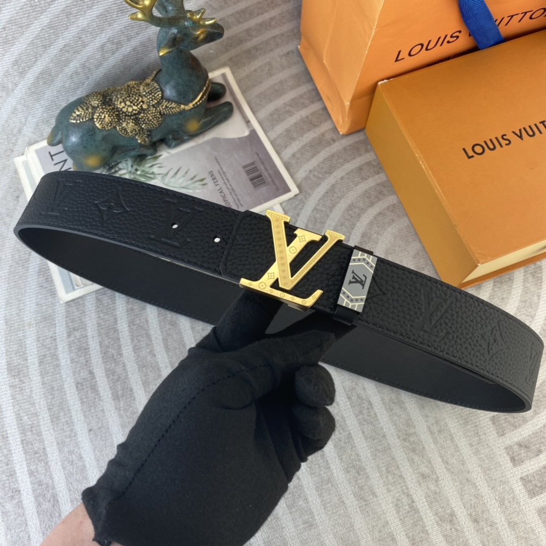 LV💕 特种皮腰带系列 ，原厂五金精品不锈钢扣，手感柔软舒适 宽3.8CM。