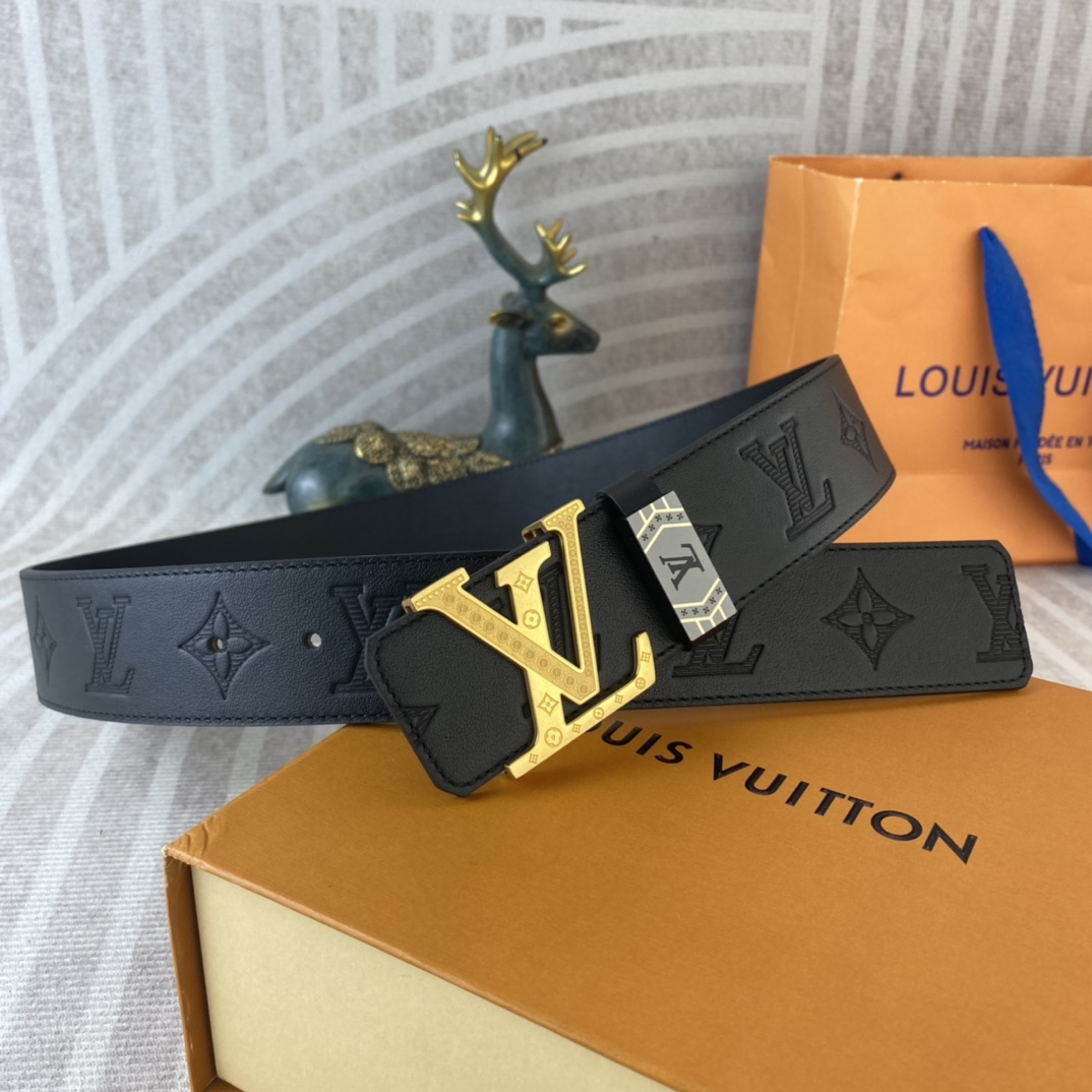 LV💕 特种皮腰带系列 ，原厂五金精品不锈钢扣，手感柔软舒适 宽3.8CM。
