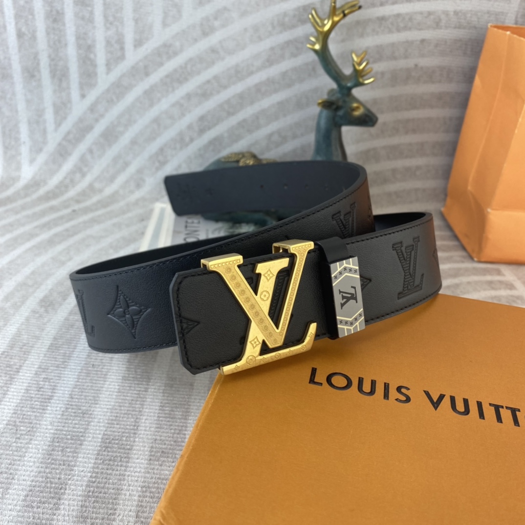LV💕 特种皮腰带系列 ，原厂五金精品不锈钢扣，手感柔软舒适 宽3.8CM。