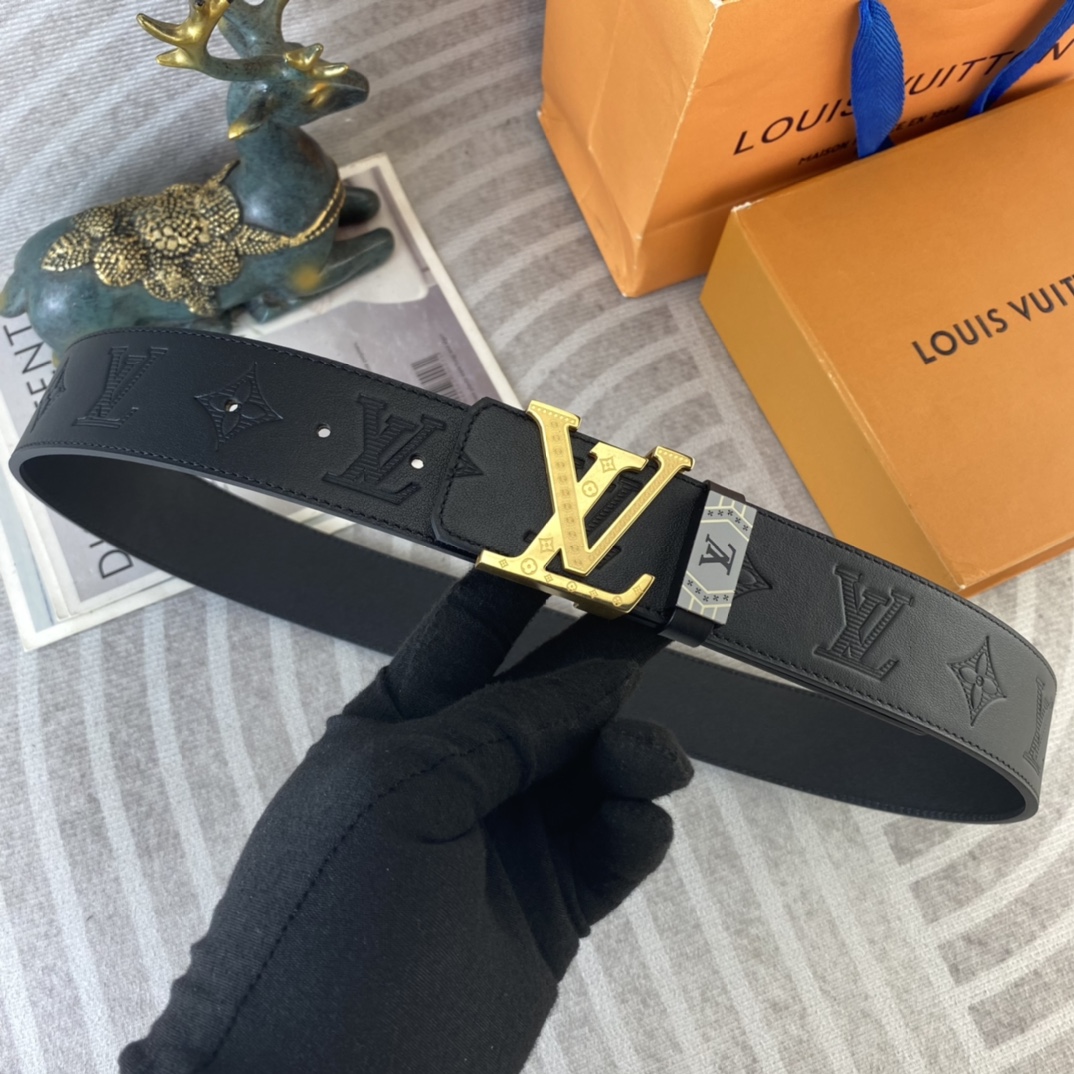 LV💕 特种皮腰带系列 ，原厂五金精品不锈钢扣，手感柔软舒适 宽3.8CM。