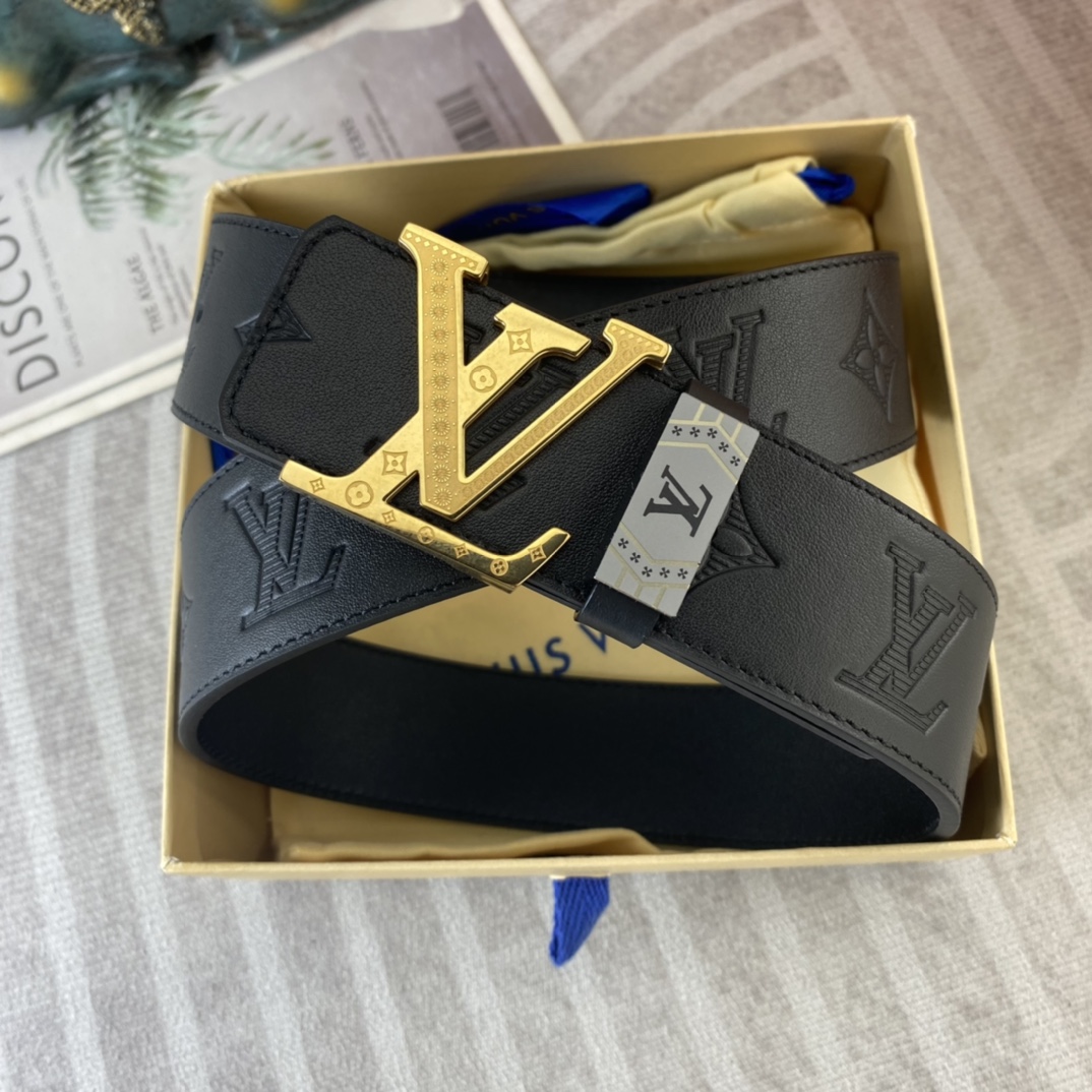 LV💕 特种皮腰带系列 ，原厂五金精品不锈钢扣，手感柔软舒适 宽3.8CM。