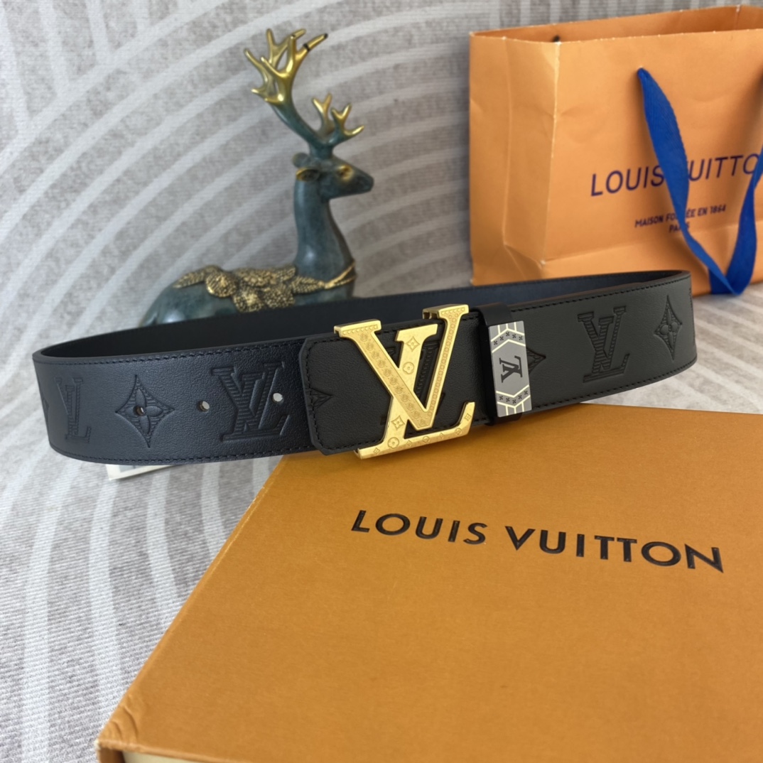 LV💕 特种皮腰带系列 ，原厂五金精品不锈钢扣，手感柔软舒适 宽3.8CM。