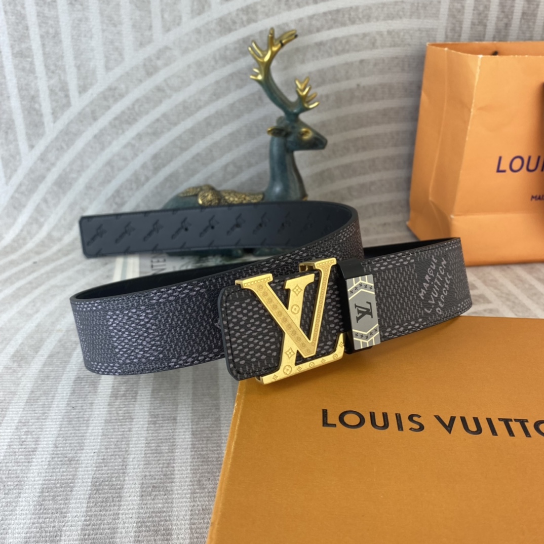 LV💕 特种皮腰带系列 ，原厂五金精品不锈钢扣，手感柔软舒适 宽3.8CM。