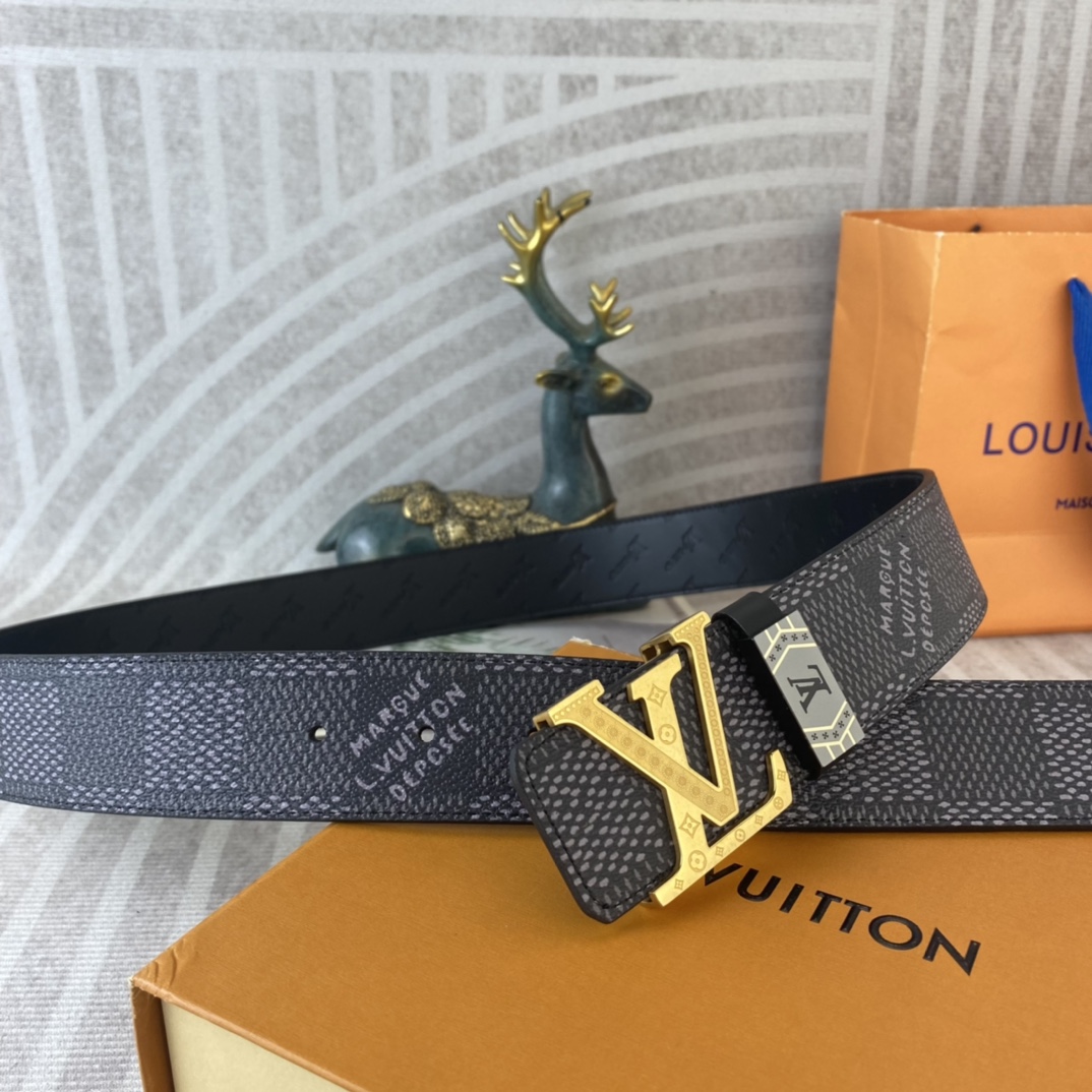LV💕 特种皮腰带系列 ，原厂五金精品不锈钢扣，手感柔软舒适 宽3.8CM。