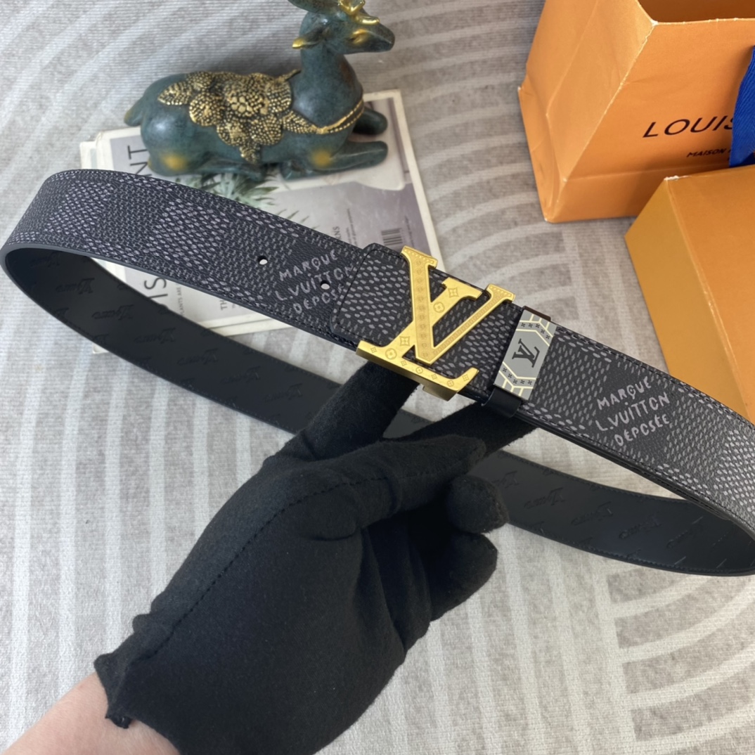 LV💕 特种皮腰带系列 ，原厂五金精品不锈钢扣，手感柔软舒适 宽3.8CM。