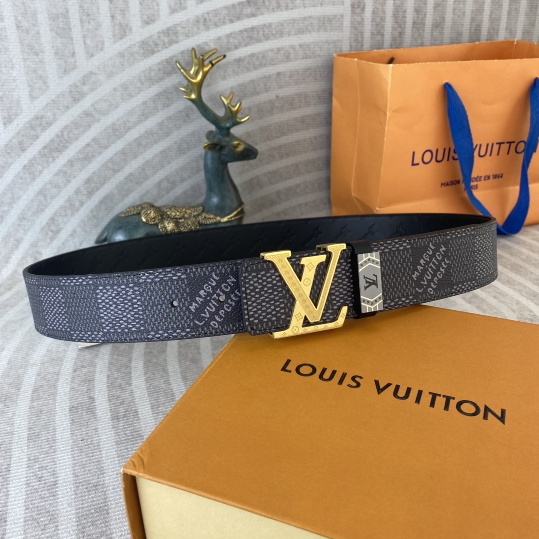 LV💕 特种皮腰带系列 ，原厂五金精品不锈钢扣，手感柔软舒适 宽3.8CM。