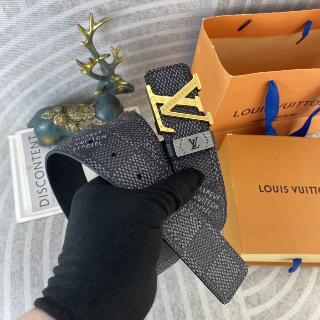 LV💕 特种皮腰带系列 ，原厂五金精品不锈钢扣，手感柔软舒适 宽3.8CM。