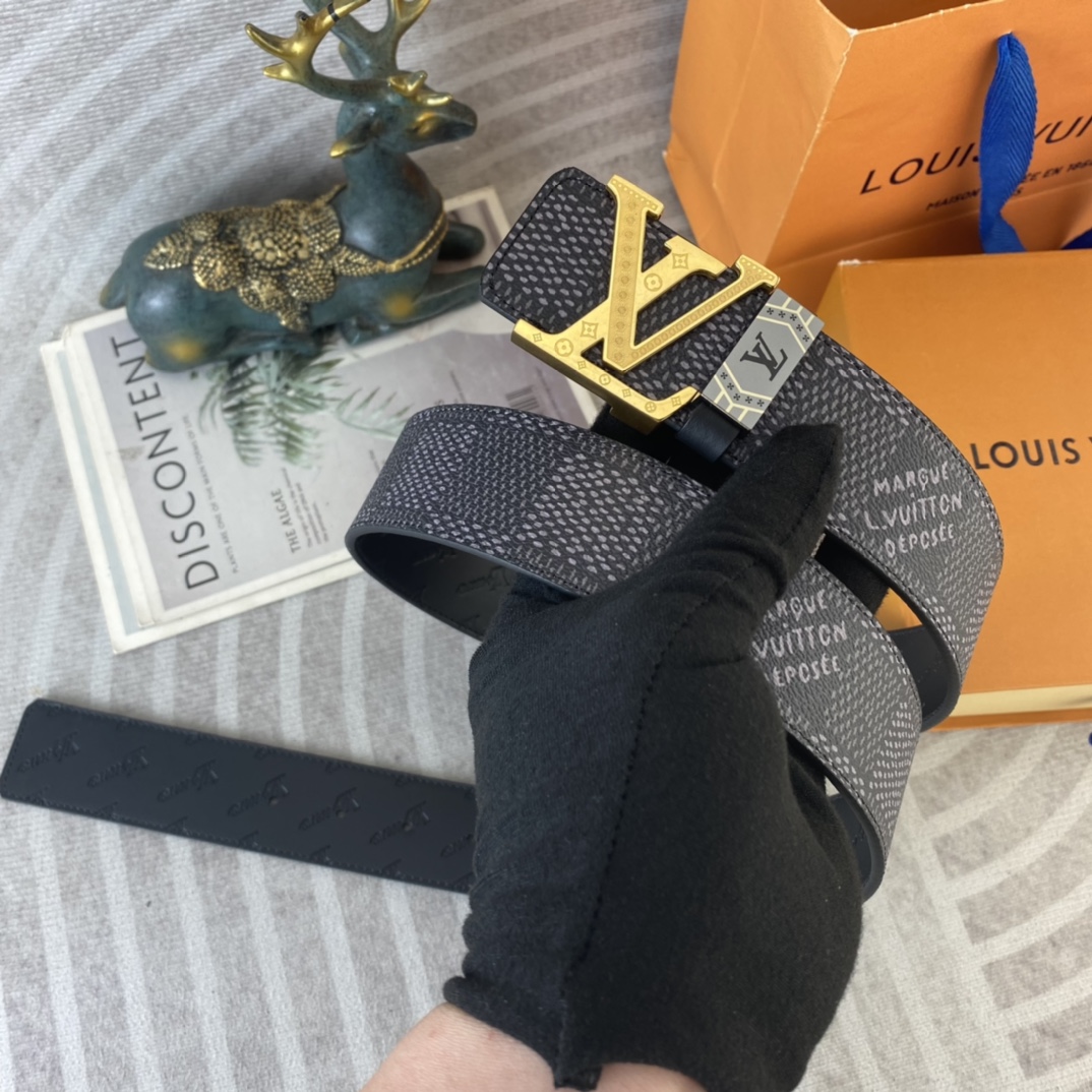 LV💕 特种皮腰带系列 ，原厂五金精品不锈钢扣，手感柔软舒适 宽3.8CM。