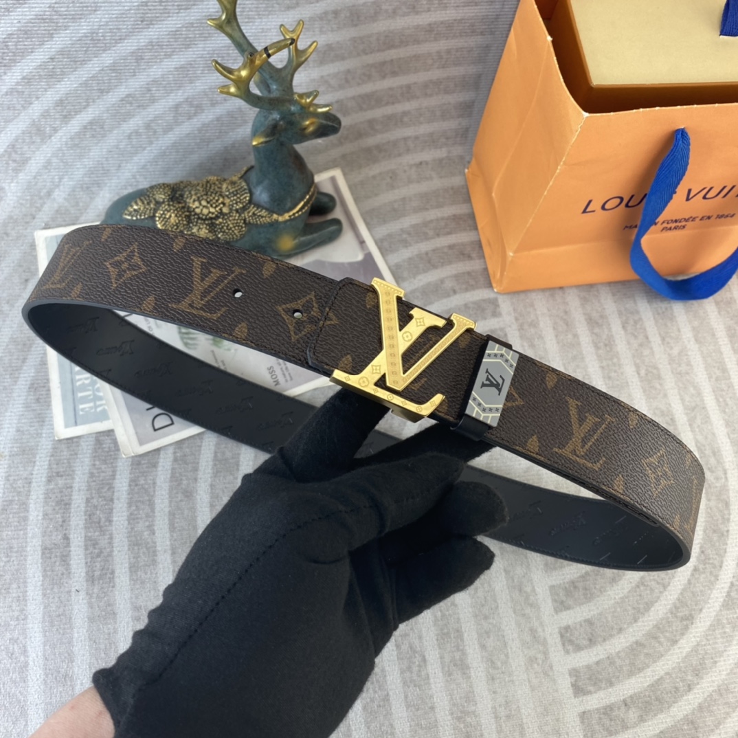 LV💕 特种皮腰带系列 ，原厂五金精品不锈钢扣，手感柔软舒适 宽3.8CM。