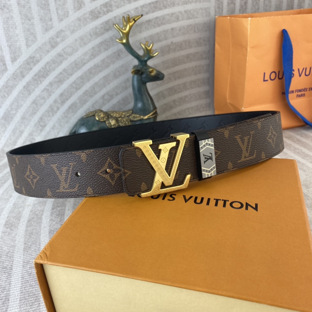 LV💕 特种皮腰带系列 ，原厂五金精品不锈钢扣，手感柔软舒适 宽3.8CM。