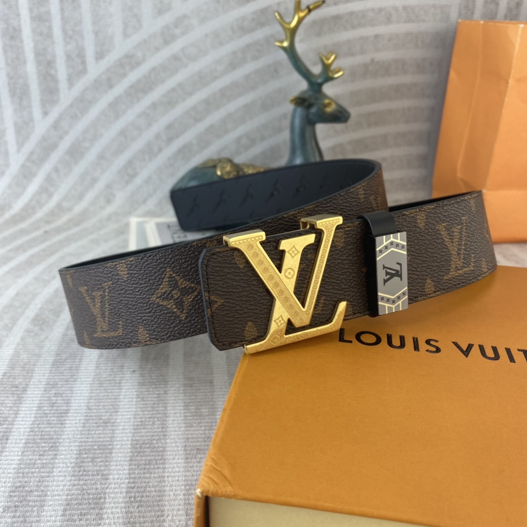 LV💕 特种皮腰带系列 ，原厂五金精品不锈钢扣，手感柔软舒适 宽3.8CM。