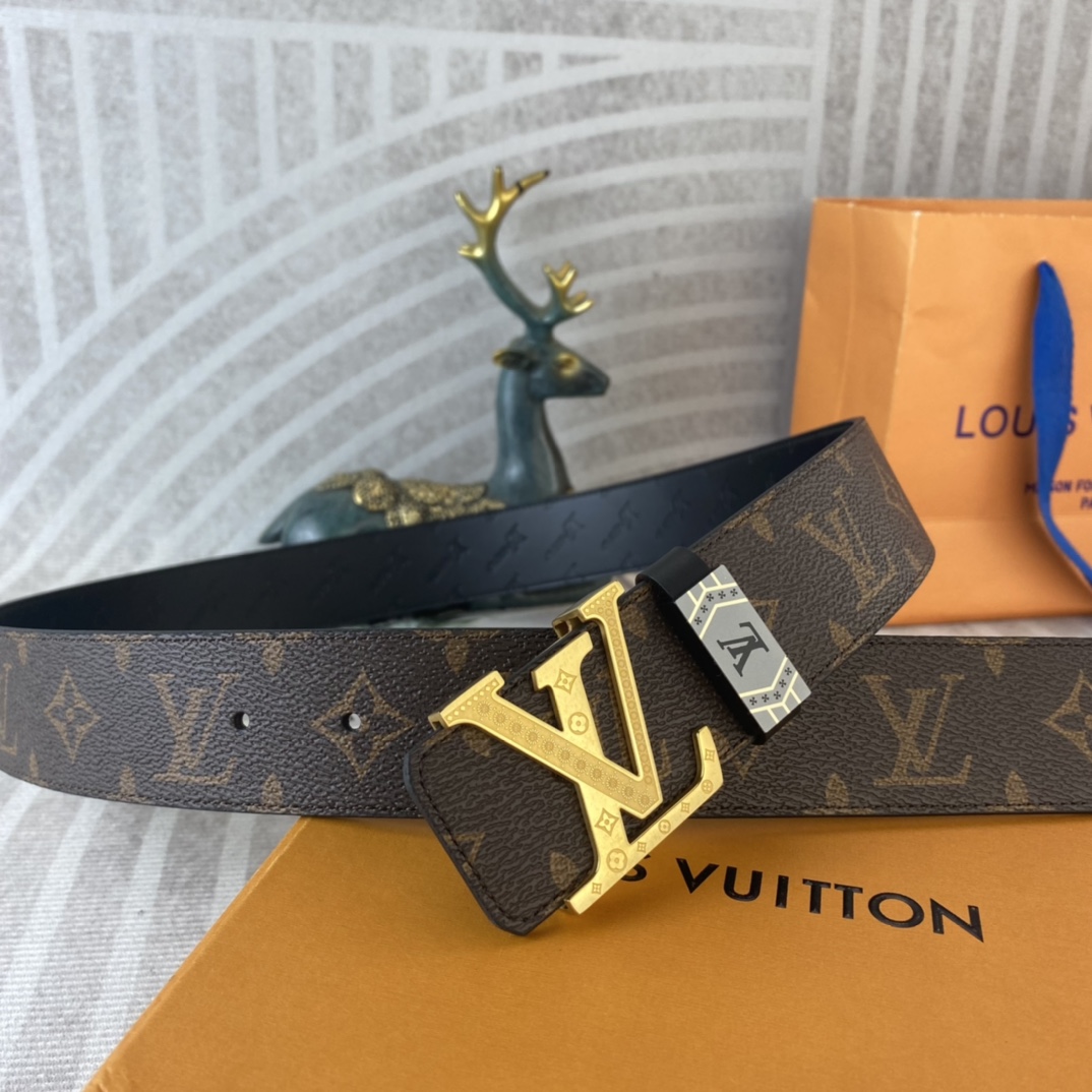 LV💕 特种皮腰带系列 ，原厂五金精品不锈钢扣，手感柔软舒适 宽3.8CM。