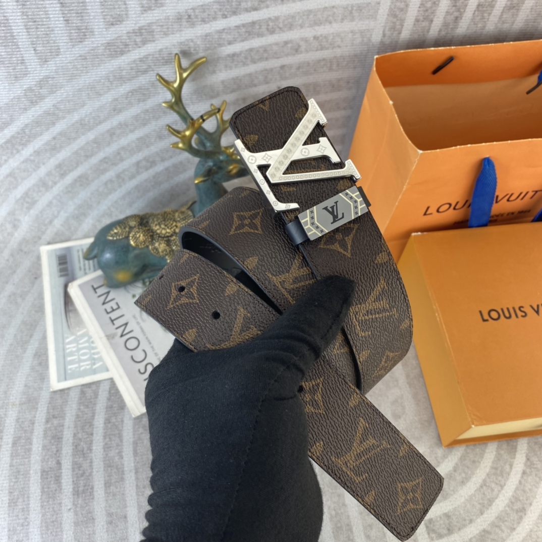 LV💕 特种皮腰带系列 ，原厂五金精品不锈钢扣，手感柔软舒适 宽3.8CM。