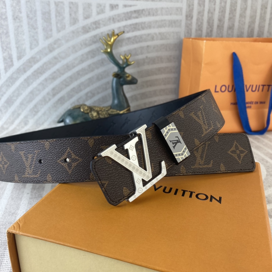 LV💕 特种皮腰带系列 ，原厂五金精品不锈钢扣，手感柔软舒适 宽3.8CM。