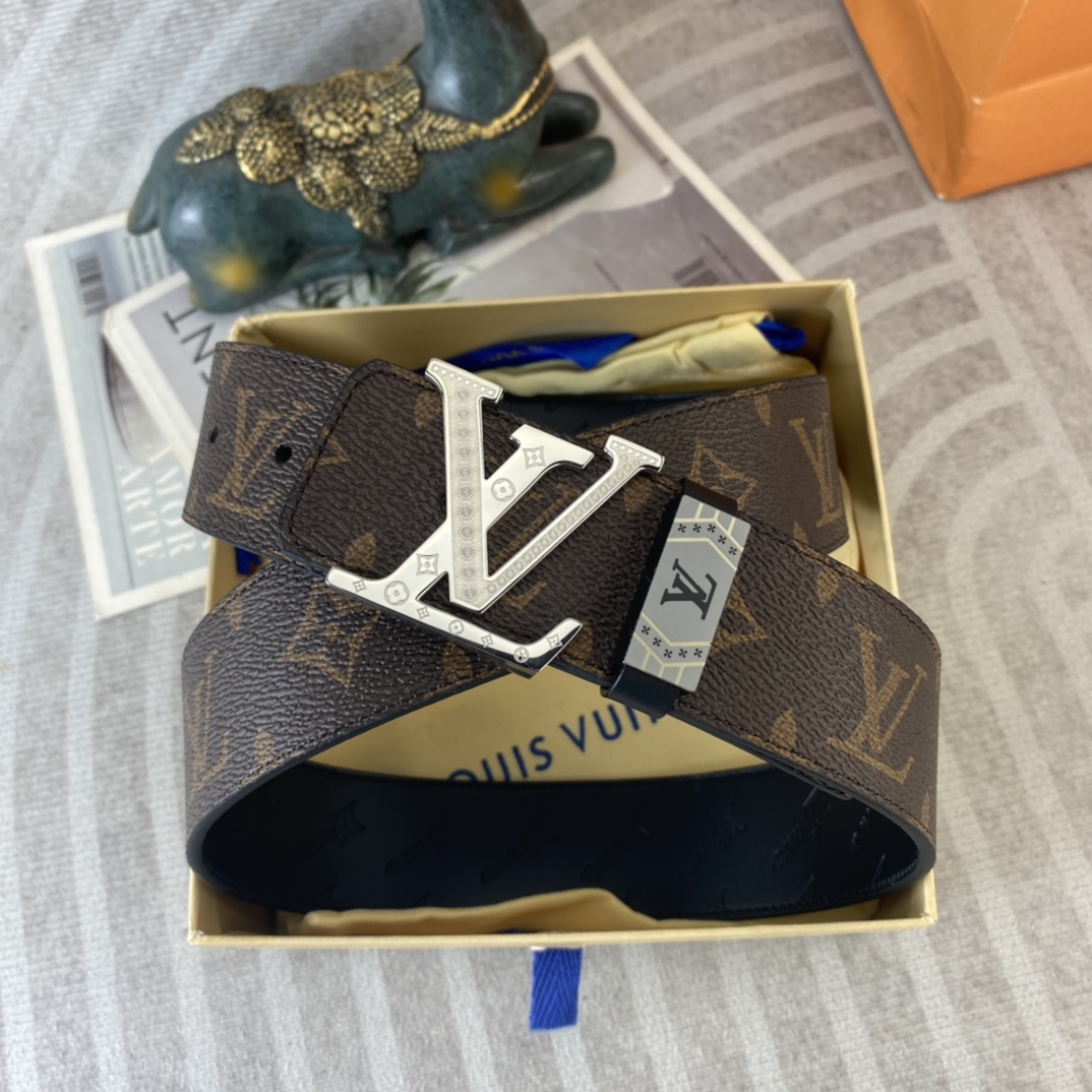 LV💕 特种皮腰带系列 ，原厂五金精品不锈钢扣，手感柔软舒适 宽3.8CM。