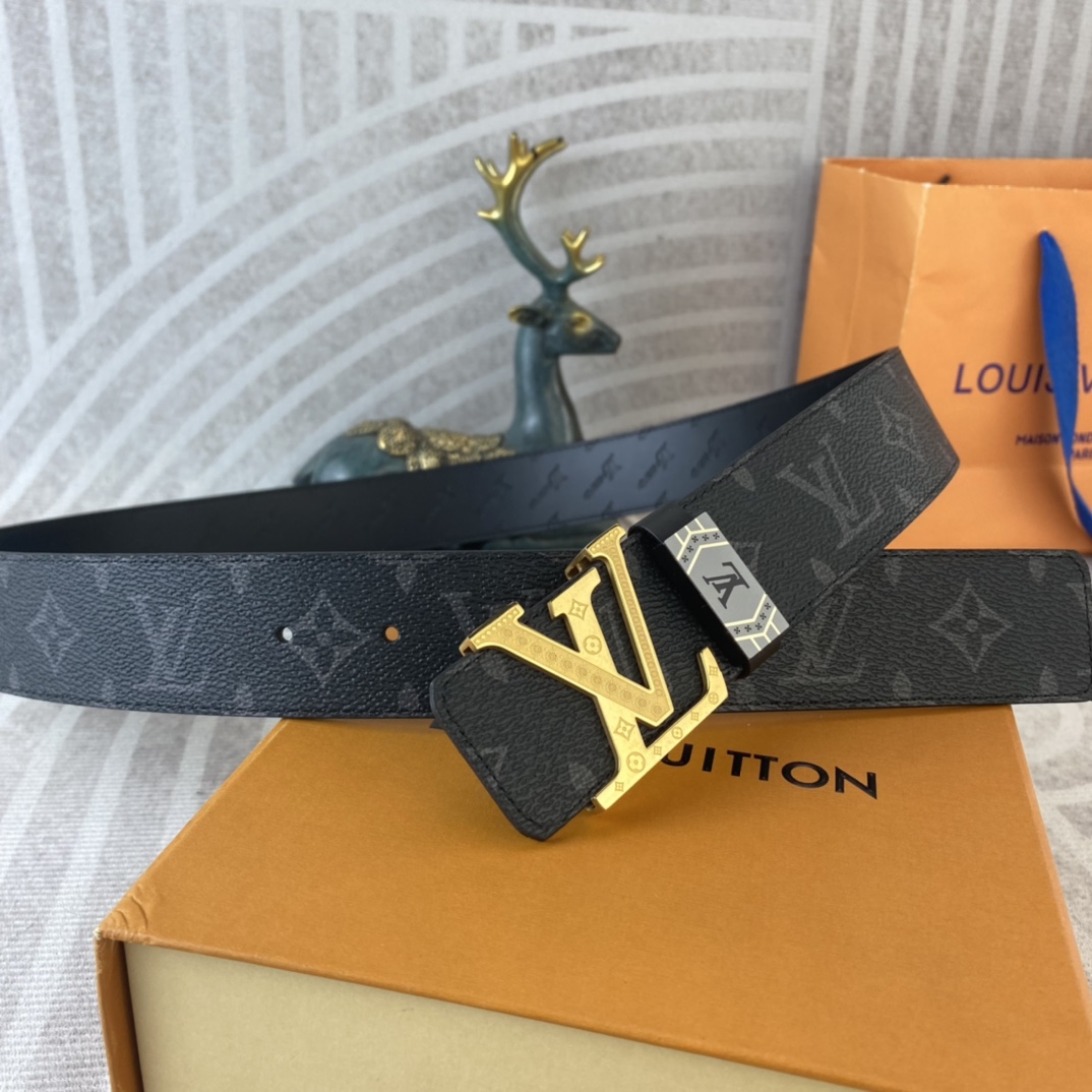 LV💕 特种皮腰带系列 ，原厂五金精品不锈钢扣，手感柔软舒适 宽3.8CM。