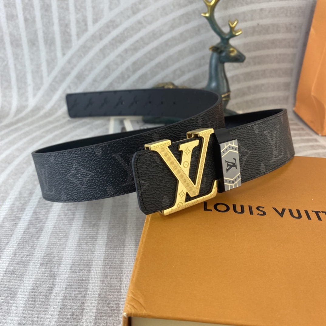 LV💕 特种皮腰带系列 ，原厂五金精品不锈钢扣，手感柔软舒适 宽3.8CM。