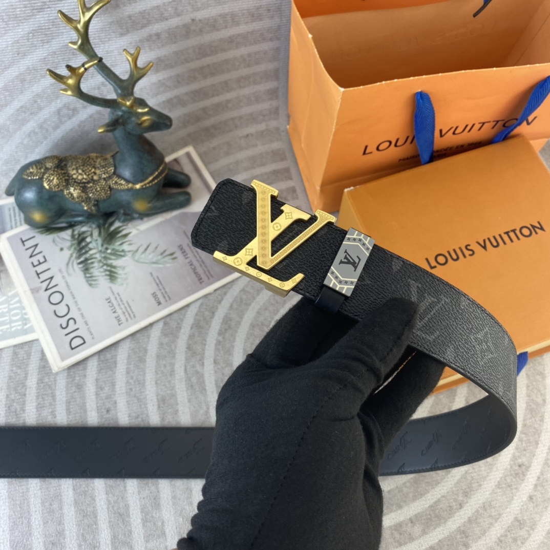 LV💕 特种皮腰带系列 ，原厂五金精品不锈钢扣，手感柔软舒适 宽3.8CM。