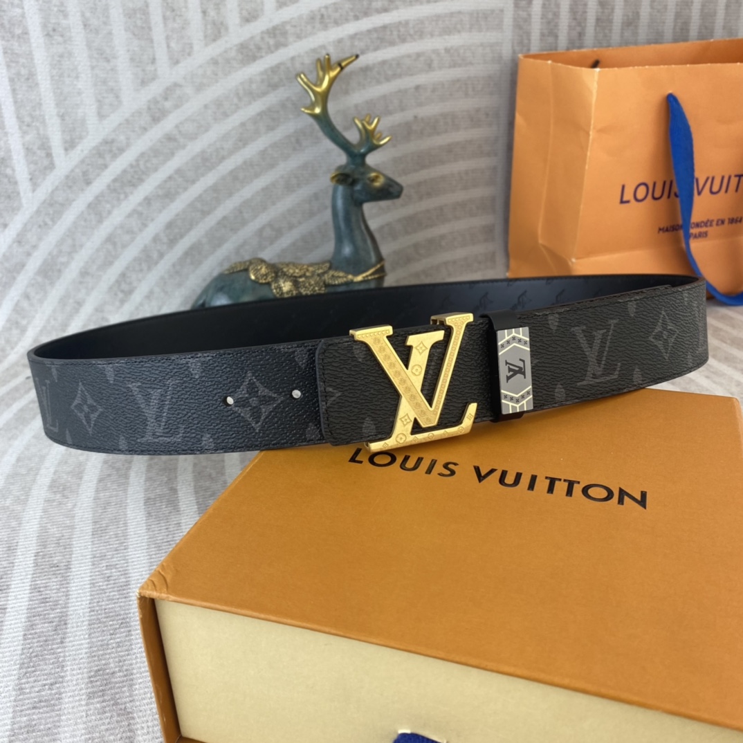 LV💕 特种皮腰带系列 ，原厂五金精品不锈钢扣，手感柔软舒适 宽3.8CM。